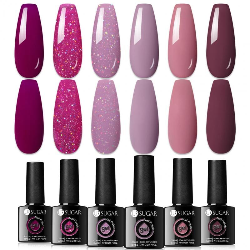 6 Colors Gel Polish Set Back to the Fuchsia 7ml Gel Nail Polish UR SUGAR 