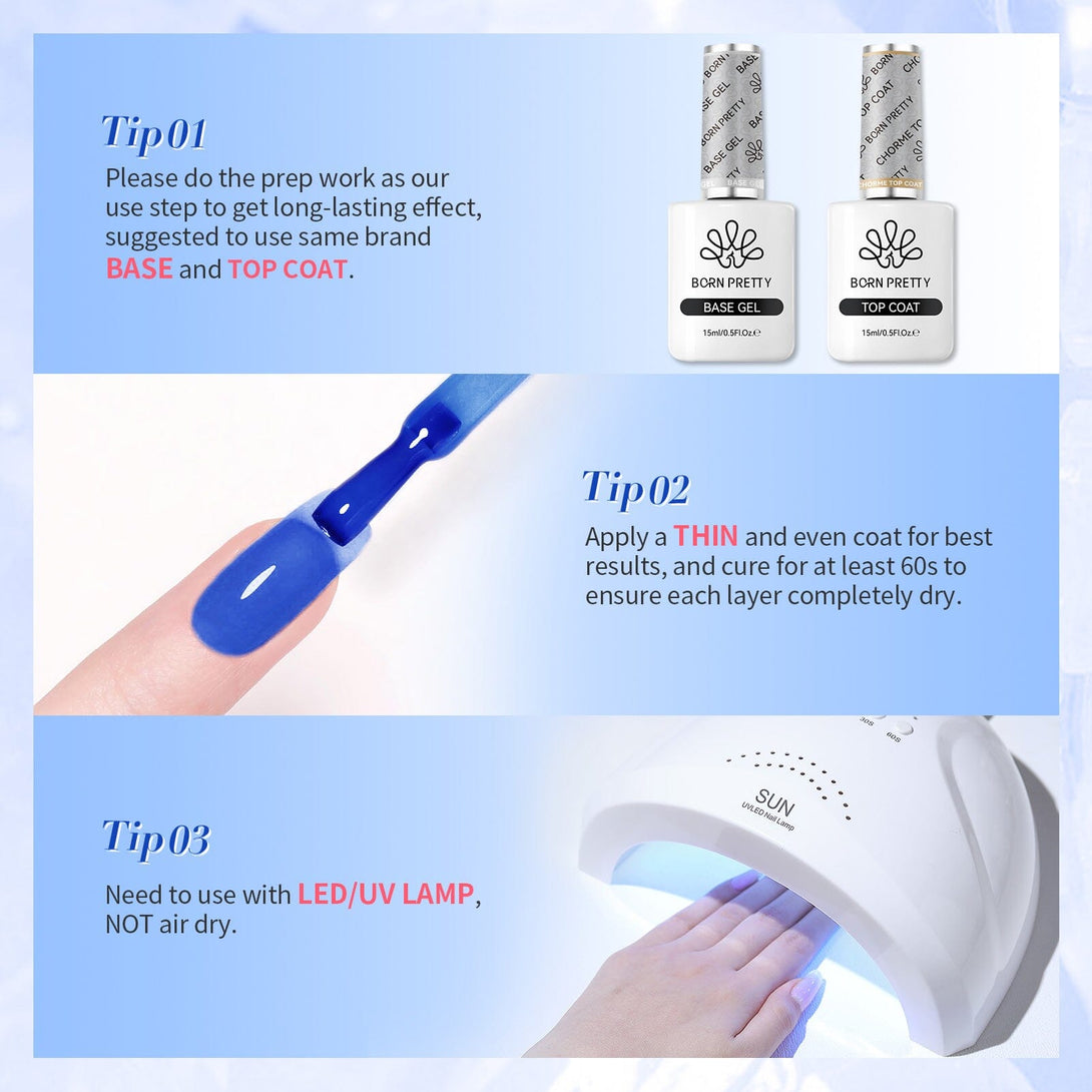 Blue Hema-Free Semi Jelly Gel Polish #13 15ml Gel Nail Polish BORN PRETTY 