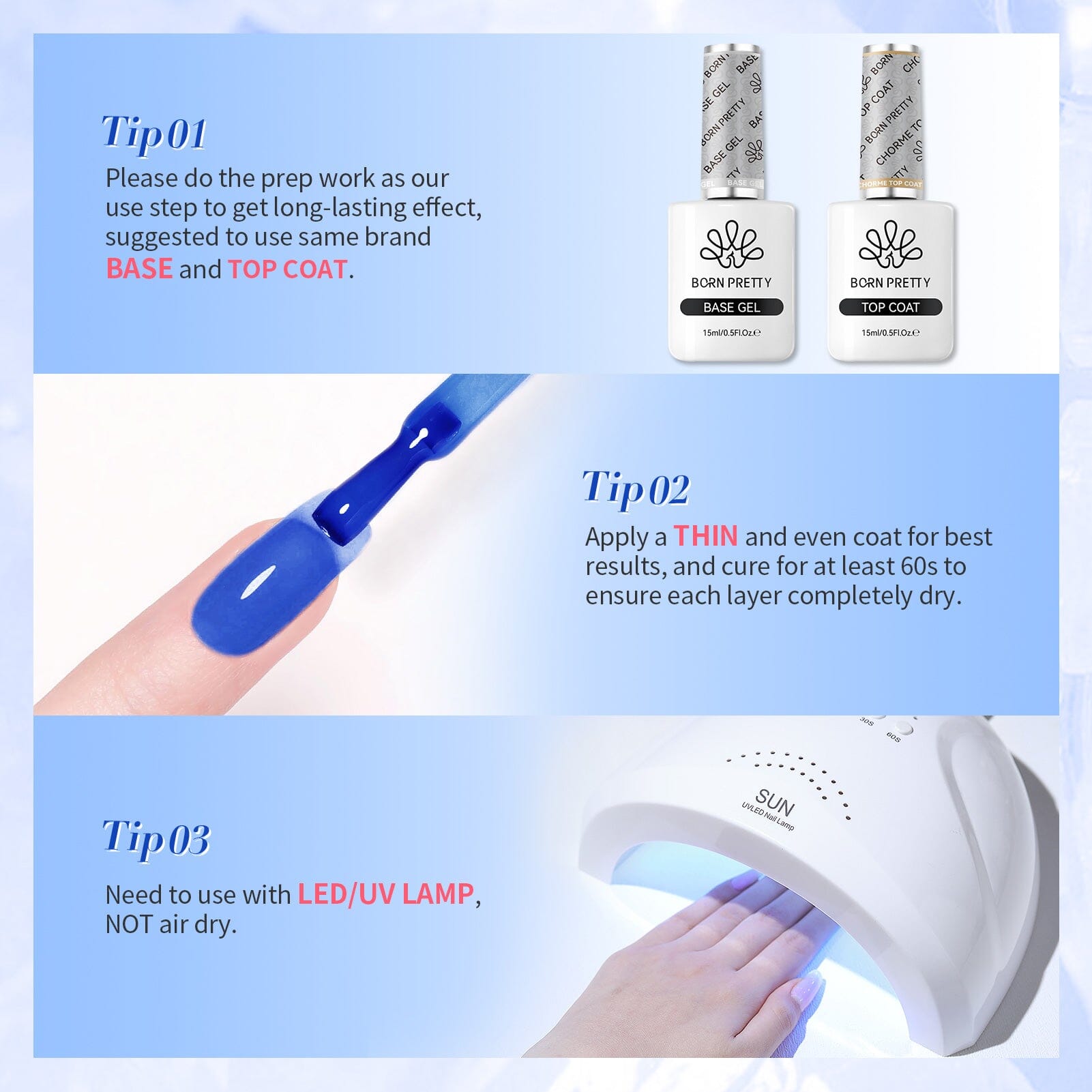 Blue Hema-Free Semi Jelly Gel Polish #13 15ml Gel Nail Polish BORN PRETTY 