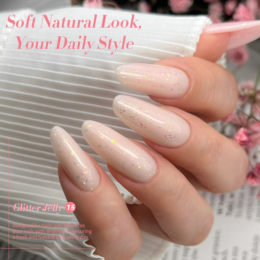 Hema-Free Glitter Jelly Gel #15 15ml Gel Nail Polish BORN PRETTY 