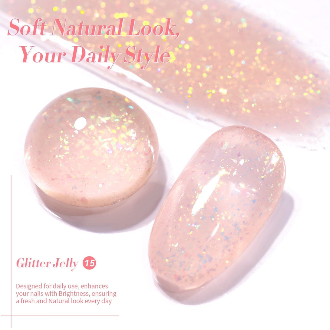 Hema-Free Glitter Jelly Gel #15 15ml Gel Nail Polish BORN PRETTY 