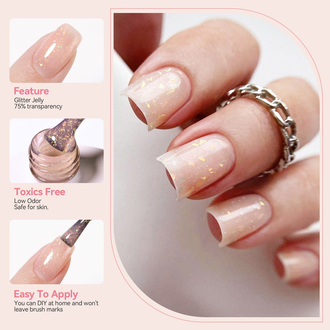 Hema-Free Glitter Jelly Gel #15 15ml Gel Nail Polish BORN PRETTY 