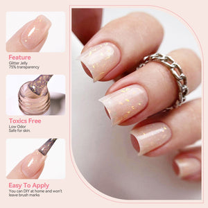 Hema-Free Glitter Jelly Gel #15 15ml Gel Nail Polish BORN PRETTY 