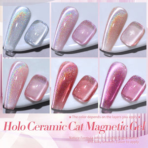 6 Colors Iridescent Ceramic Cat Magnetic Gel 7ml Gel Nail Polish BORN PRETTY 