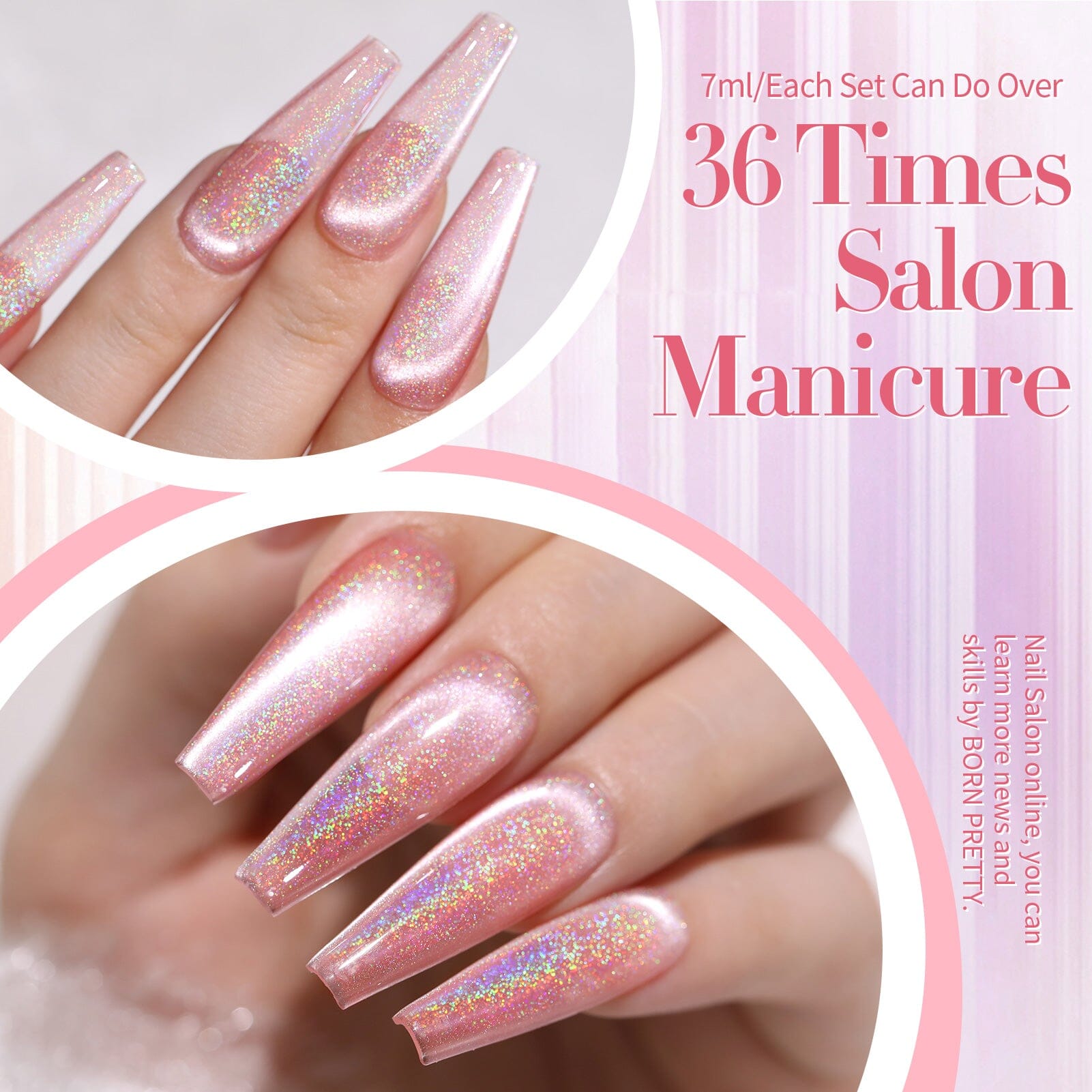 6 Colors Iridescent Ceramic Cat Magnetic Gel 7ml Gel Nail Polish BORN PRETTY 