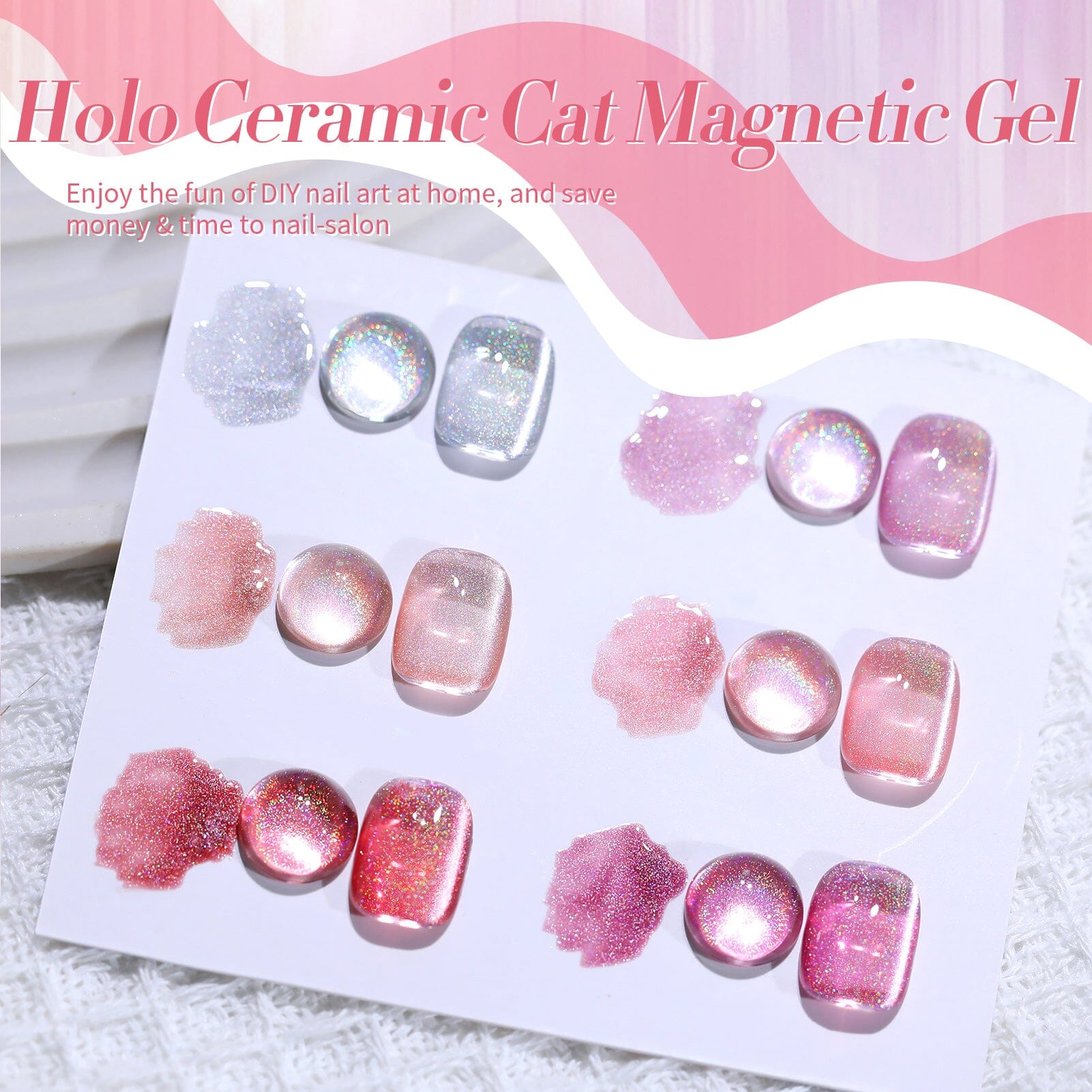 6 Colors Iridescent Ceramic Cat Magnetic Gel 7ml Gel Nail Polish BORN PRETTY 