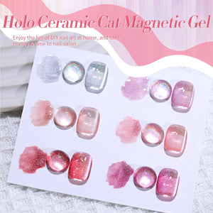 6 Colors Iridescent Ceramic Cat Magnetic Gel 7ml Gel Nail Polish BORN PRETTY 