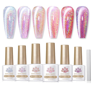 6 Colors Cat Magnetic Gel Iridescent Ceramic 7ml Gel Nail Polish BORN PRETTY 