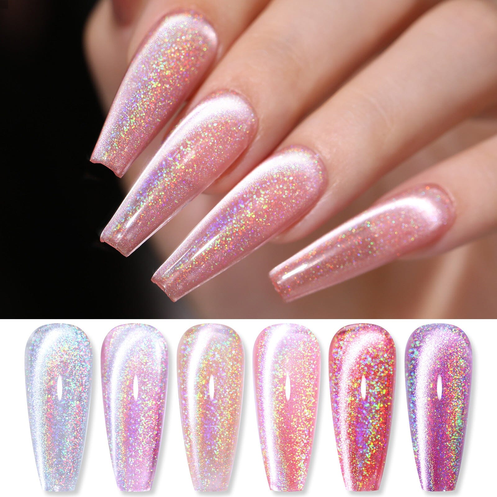 6 Colors Cat Magnetic Gel Iridescent Ceramic 7ml Gel Nail Polish BORN PRETTY 