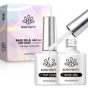 2 Bottles Base Top Coat Gel Set 10ml Gel Nail Polish BORN PRETTY 