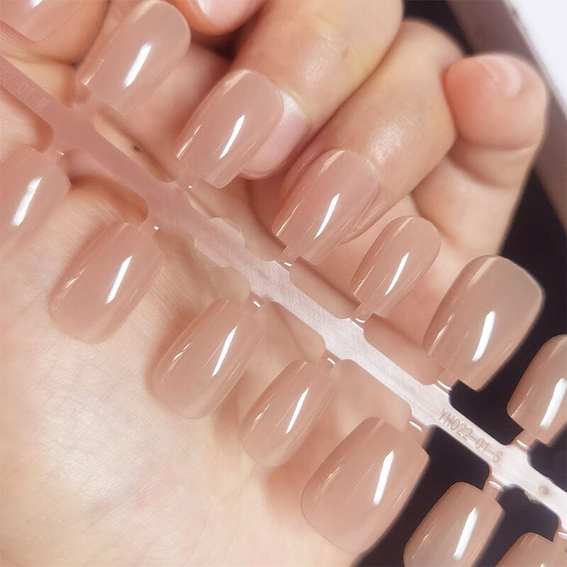 30pcs 15 Sizes Short Square Blush Gradient False Nail Tips Press on Nails Tools & Accessories No Brand 