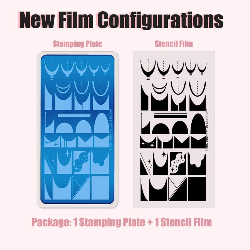 Rectangle Nail Stamping Plates Stamping Nail BORN PRETTY 