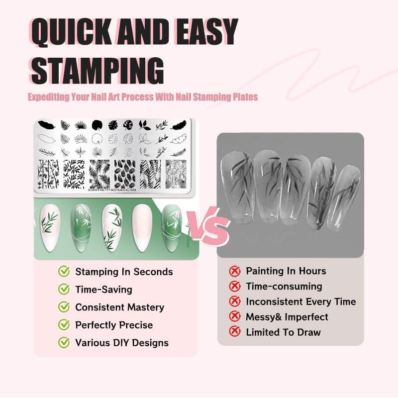 Rectangle Nail Stamping Plates Stamping Nail BORN PRETTY 