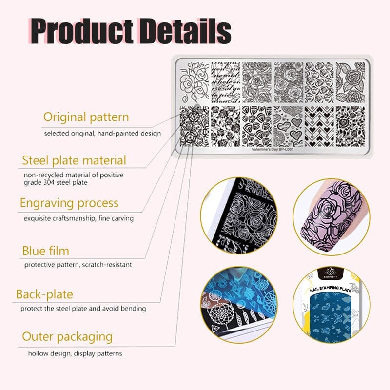 Nail Stamping Plate BRIDAL-N05 Stamping Nail BORN PRETTY 