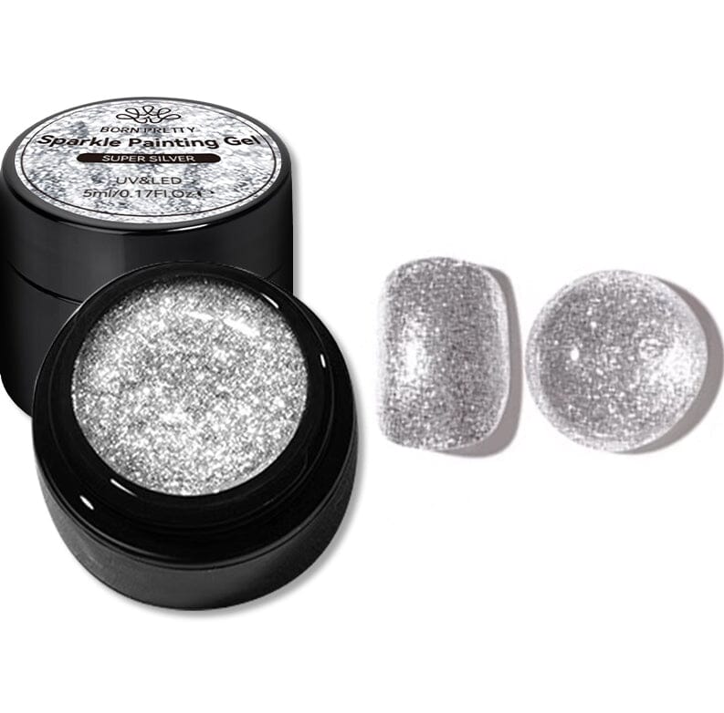 Super Silver Sparkle Painting Gel 5ml Gel Nail Polish BORN PRETTY 