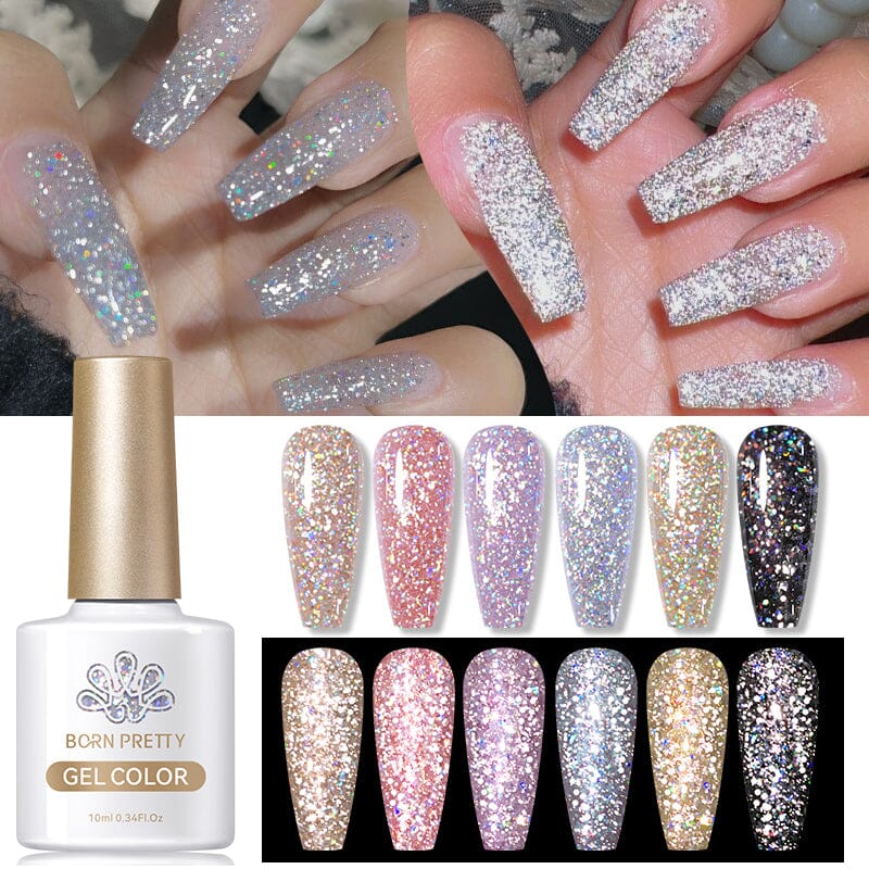 Glitter Reflective Gel Polish Dream Star SZ06-SZ11 10ml Gel Nail Polish BORN PRETTY 6 Colors 