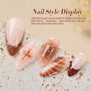 6 Colors Jelly Gel Polish Set Cozy Hearth Milky 7ml Gel Nail Polish BORN PRETTY 