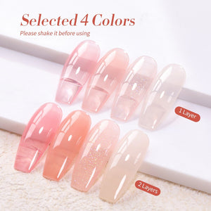 4 Colors Floral Hush Milky Jelly Gel 7ml Gel Nail Polish BORN PRETTY 