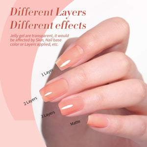 4 Colors Floral Hush Milky Jelly Gel 7ml Gel Nail Polish BORN PRETTY 