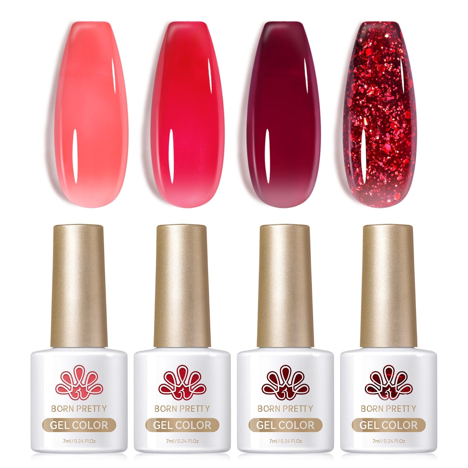 4 Colors Ruby Regalia Milky Jelly Gel 7ml Gel Nail Polish BORN PRETTY 