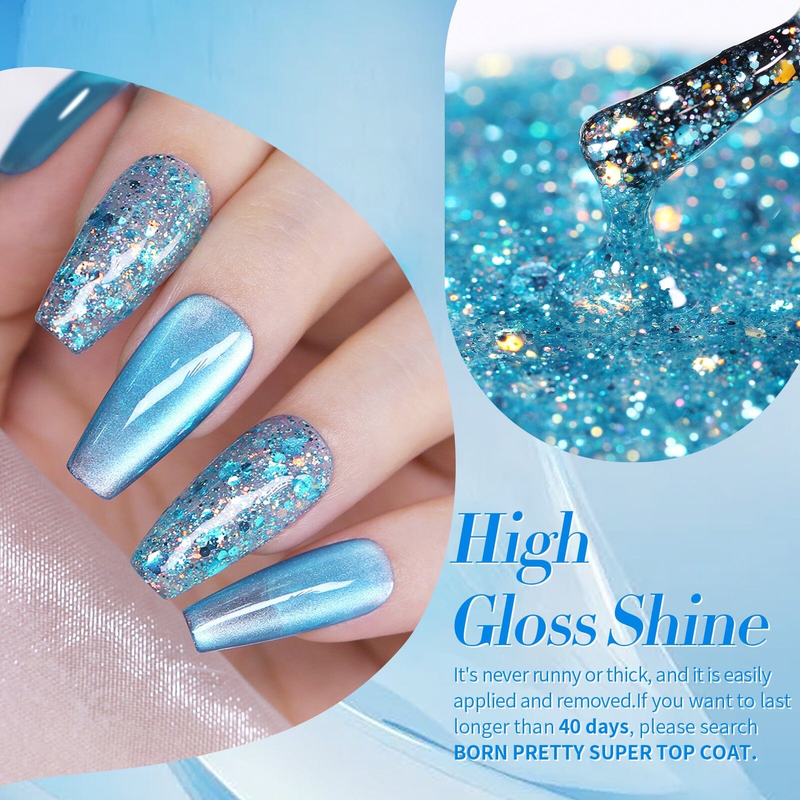 4 Colors Blue Starlight Jelly Gel 5ml Gel Nail Polish BORN PRETTY 