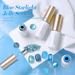 4 Colors Blue Starlight Jelly Gel 5ml Gel Nail Polish BORN PRETTY 