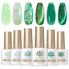 6 Colors Jelly Magnetic Gel Polish Set Fireflies Forest 7ml Gel Nail Polish BORN PRETTY 
