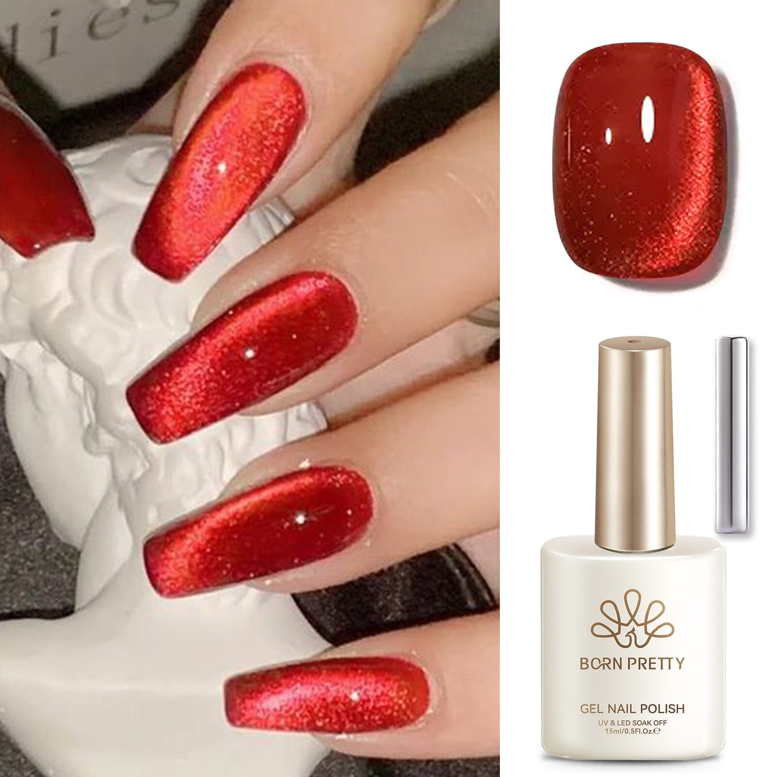 [US ONLY] Red Cat Magnetic Gel Polish 15ml Gel Nail Polish BORN PRETTY 
