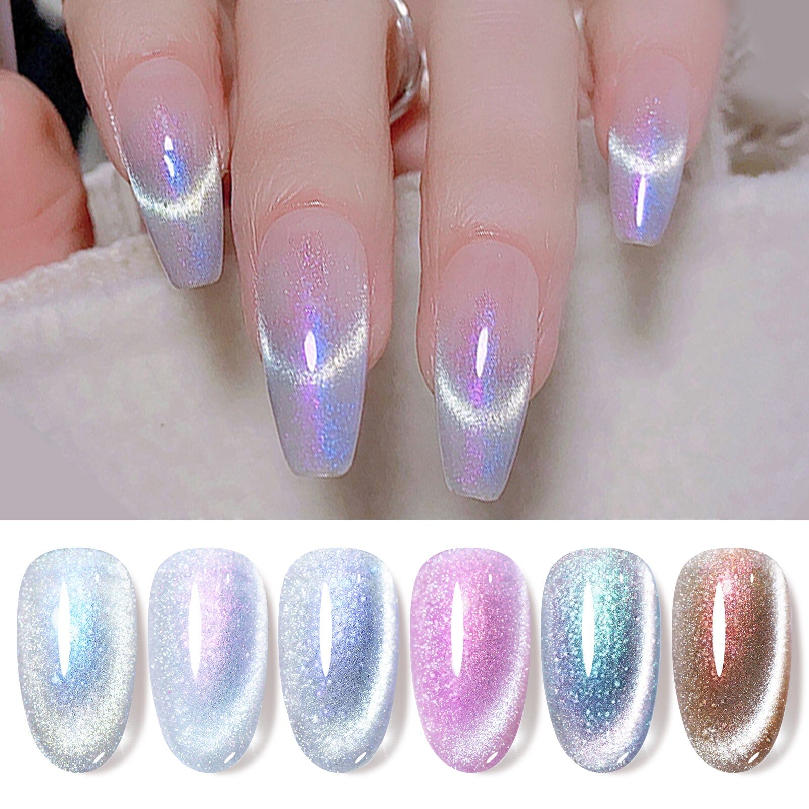 6 Colors Purple Cat Magnetic Gel Polish Auroras Snowlight 7ml Gel Nail Polish BORN PRETTY 