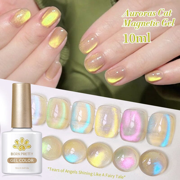 Auroras Cat Magnetic Gel Polish Angel Tears 10ml Gel Nail Polish BORN PRETTY 