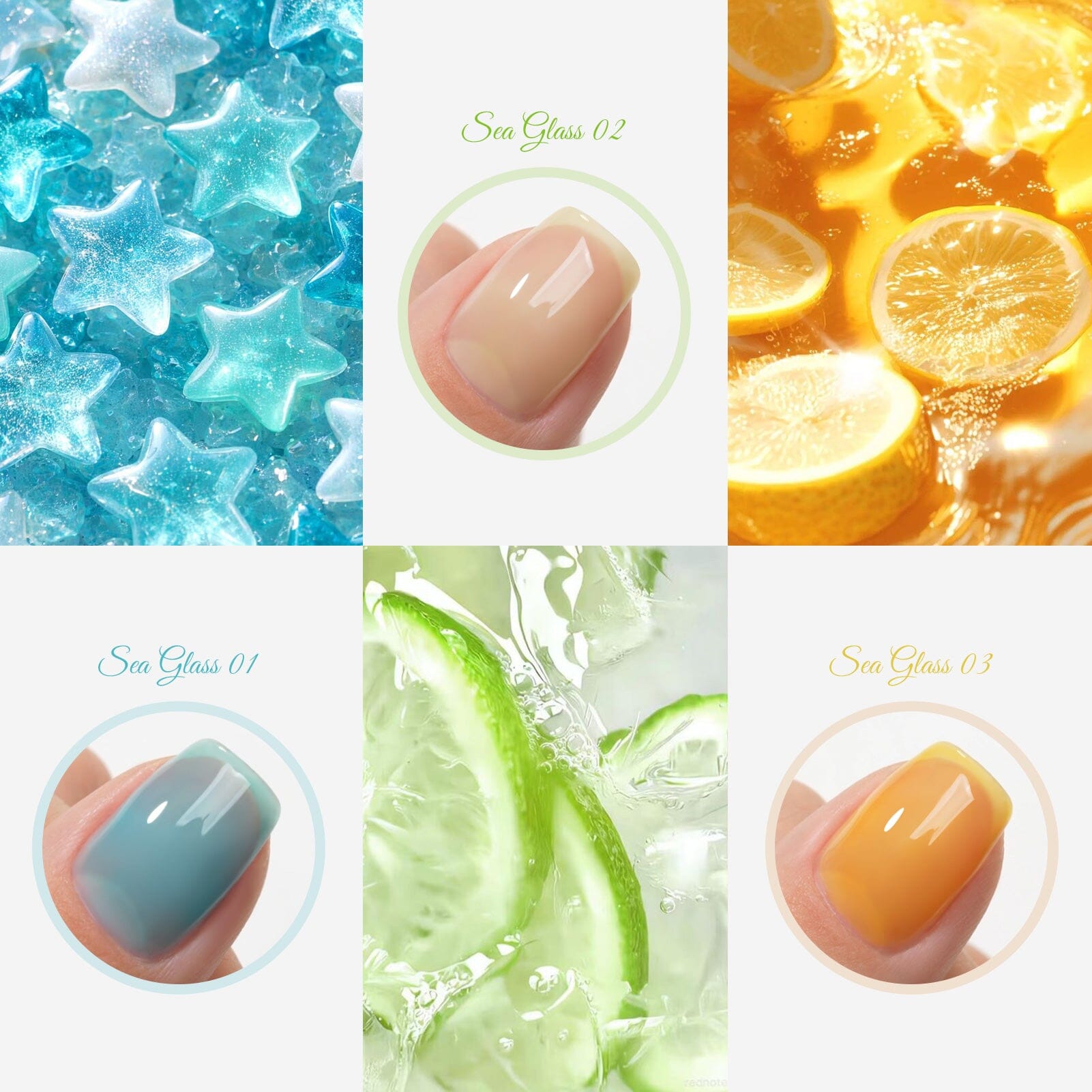 6 Colors Jelly Gel J30 Sea Glass 7ml Gel Nail Polish BORN PRETTY 