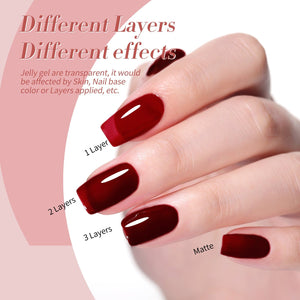 6 Colors Wild Roses Jelly Gel Polish Set 7ml Gel Nail Polish BORN PRETTY 