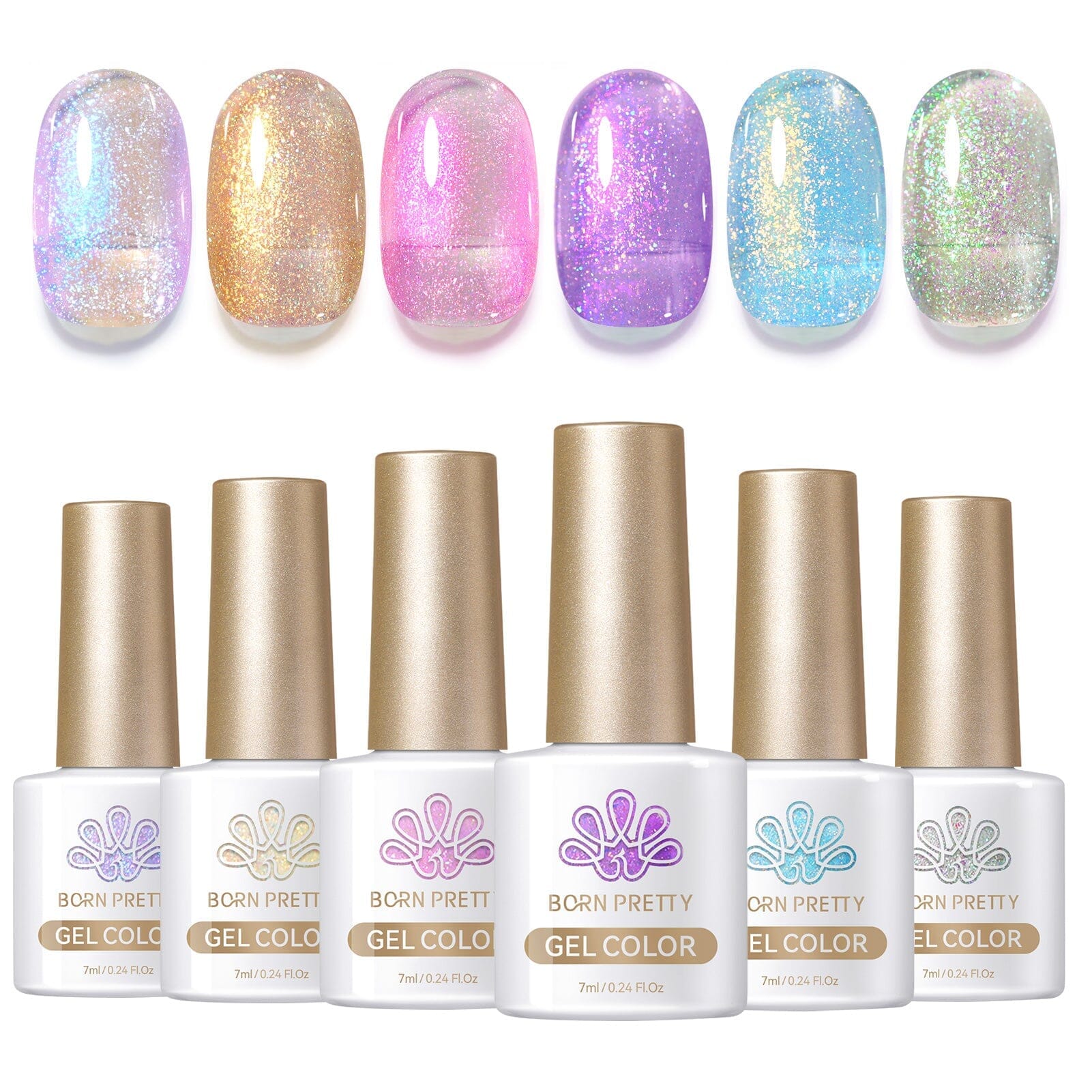 🎁 6 Colors Jelly Gel Polish Set T06 Conch Spirit 7ml (100% off) BORN PRETTY 