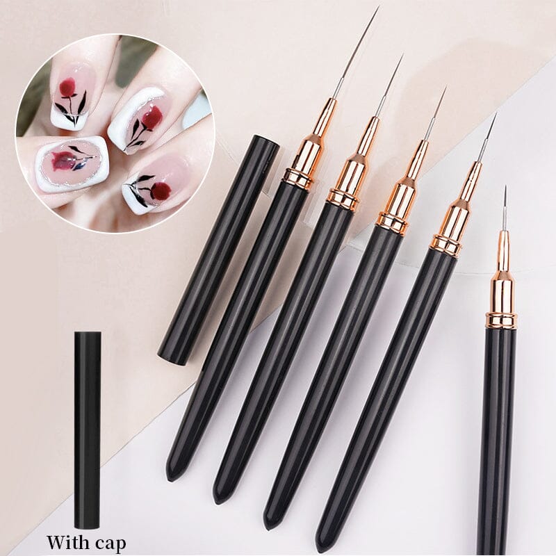 Pink Black Nail Art Liner Brush Tools & Accessories No Brand 