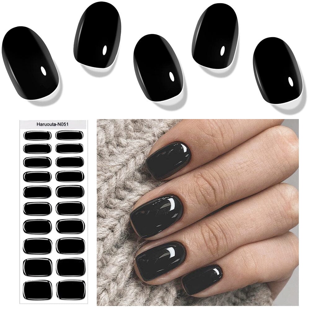 20 Tips Semi-Cured Gel Nail Strips N041-N060 Nail Sticker Harunouta N051 