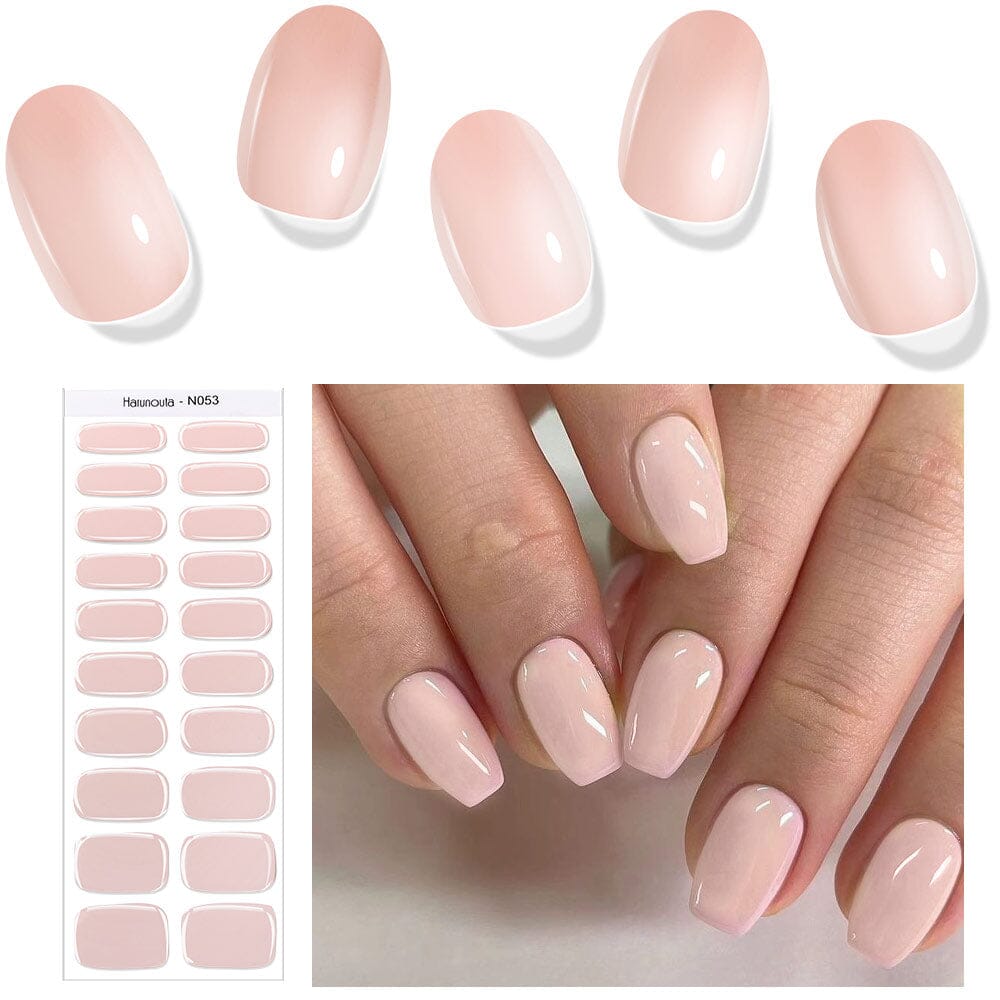 20 Tips Semi-Cured Gel Nail Strips N041-N060 Nail Sticker Harunouta N053 