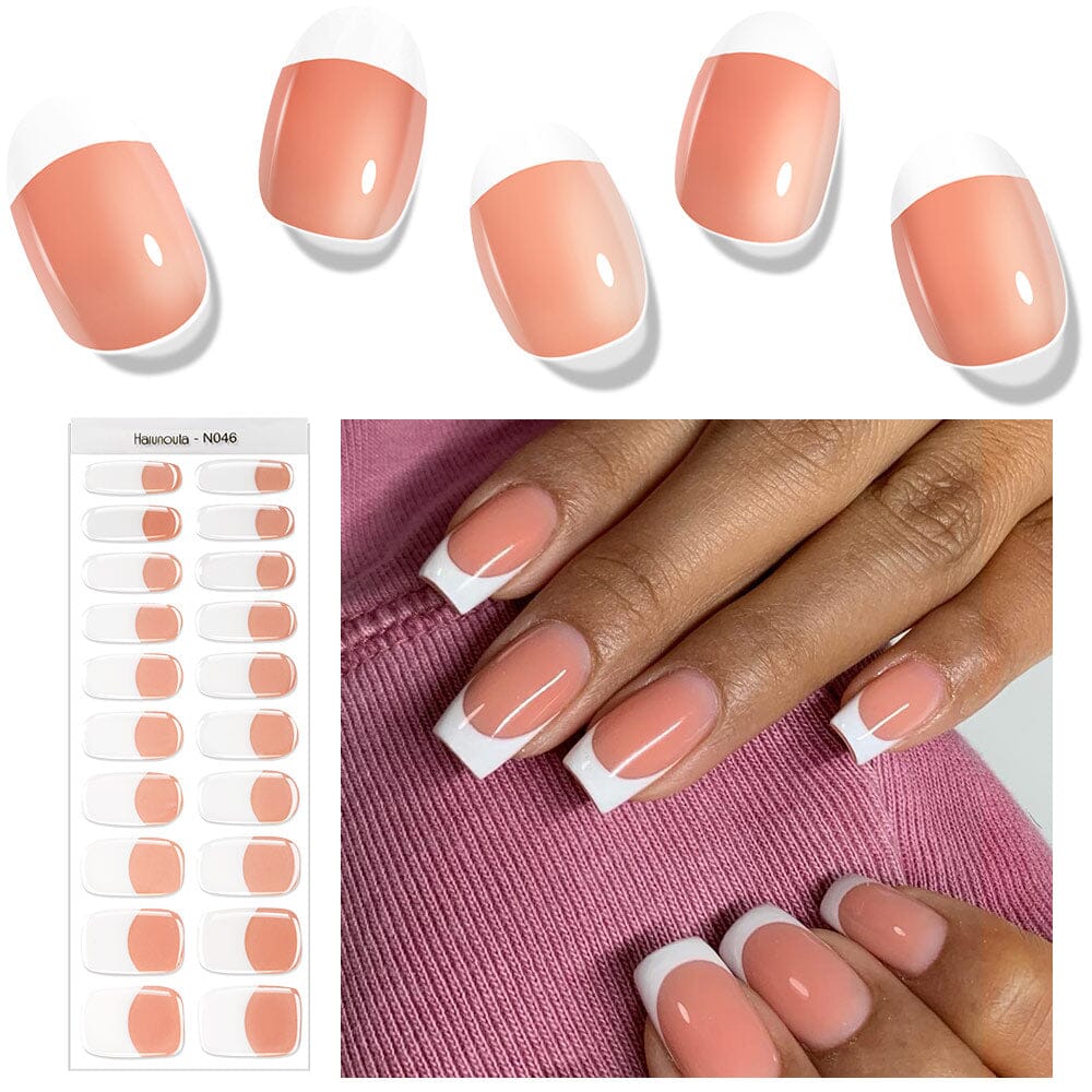 20 Tips Semi-Cured Gel Nail Strips N041-N060 Nail Sticker Harunouta N046 