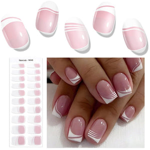 20 Tips Semi-Cured Gel Nail Strips N041-N060 Nail Sticker Harunouta N048 