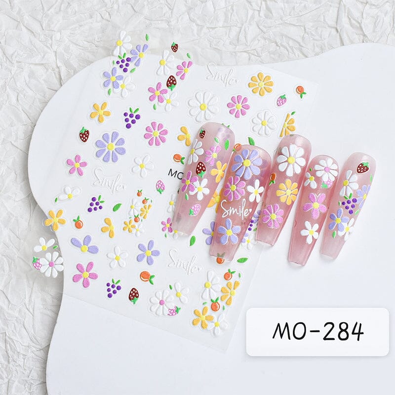 Flowers 3D Nail Sticker MO-284 Nail Art No Brand 