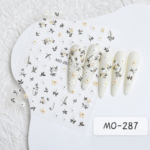 Flowers 3D Nail Sticker MO-287 Nail Art No Brand 