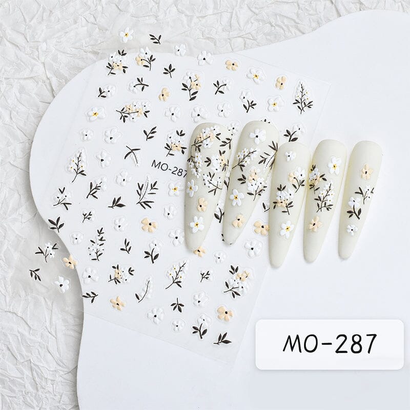 Flowers 3D Nail Sticker MO-287 Nail Art No Brand 