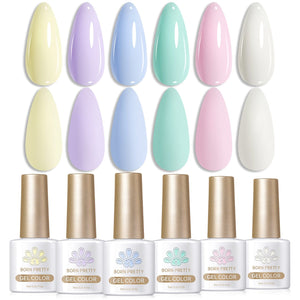 6 Colors Cream Kiss Color Gel Polish Set 7ml Gel Nail Polish BORN PRETTY 