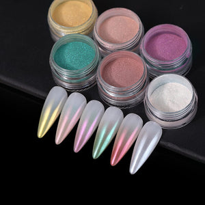 6 Colors Gradient Pearlescent Powder Nail Art No Brand 