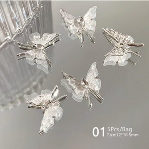 5pcs Alloy Mesh Nail Decoration #01 Butterfly Nail Decoration No Brand 