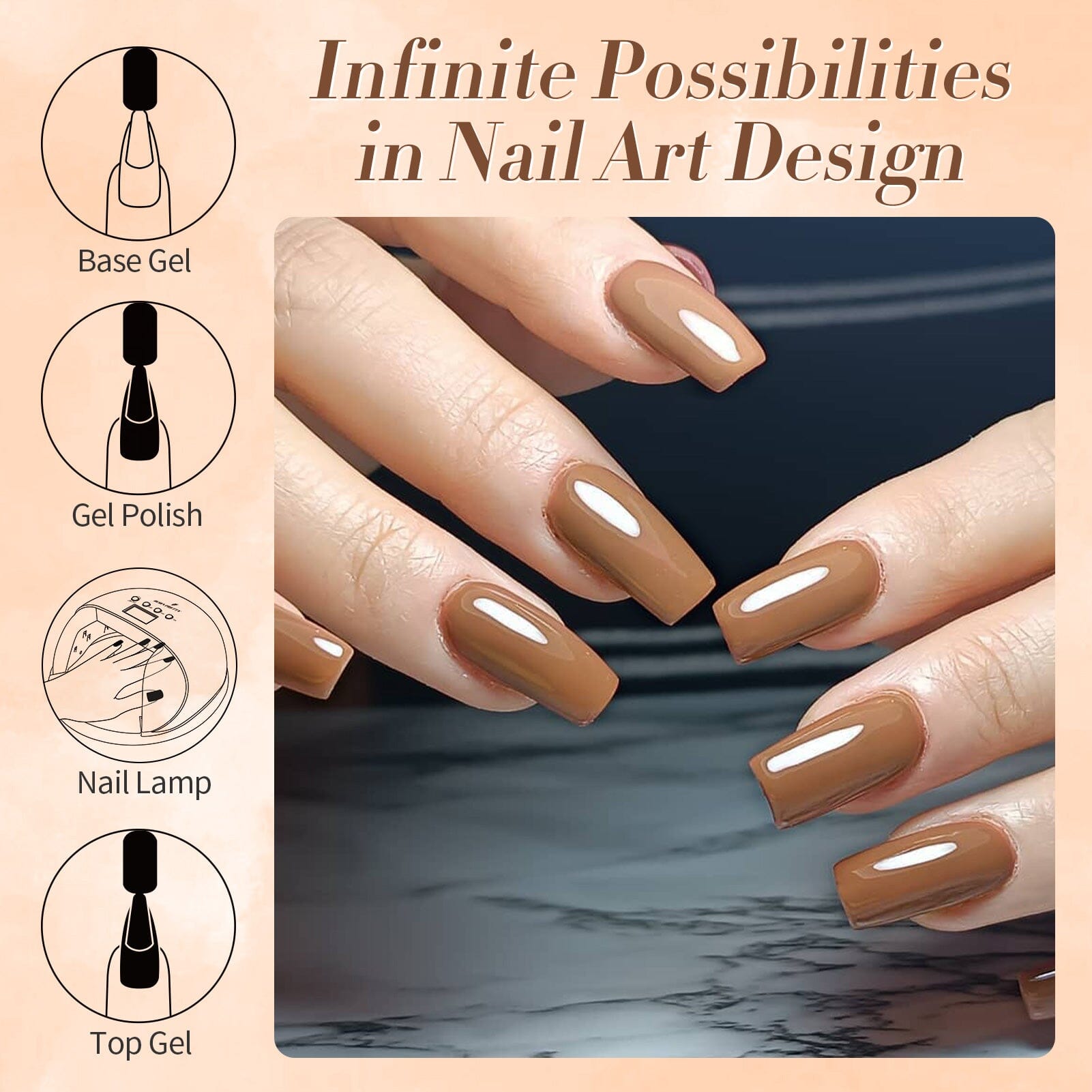 Hema-Free Brown Color Gel Polish #44 15ml Gel Nail Polish BORN PRETTY 