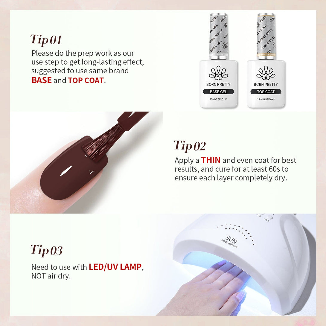 Hema-Free Brown Color Gel Polish #46 15ml Gel Nail Polish BORN PRETTY 