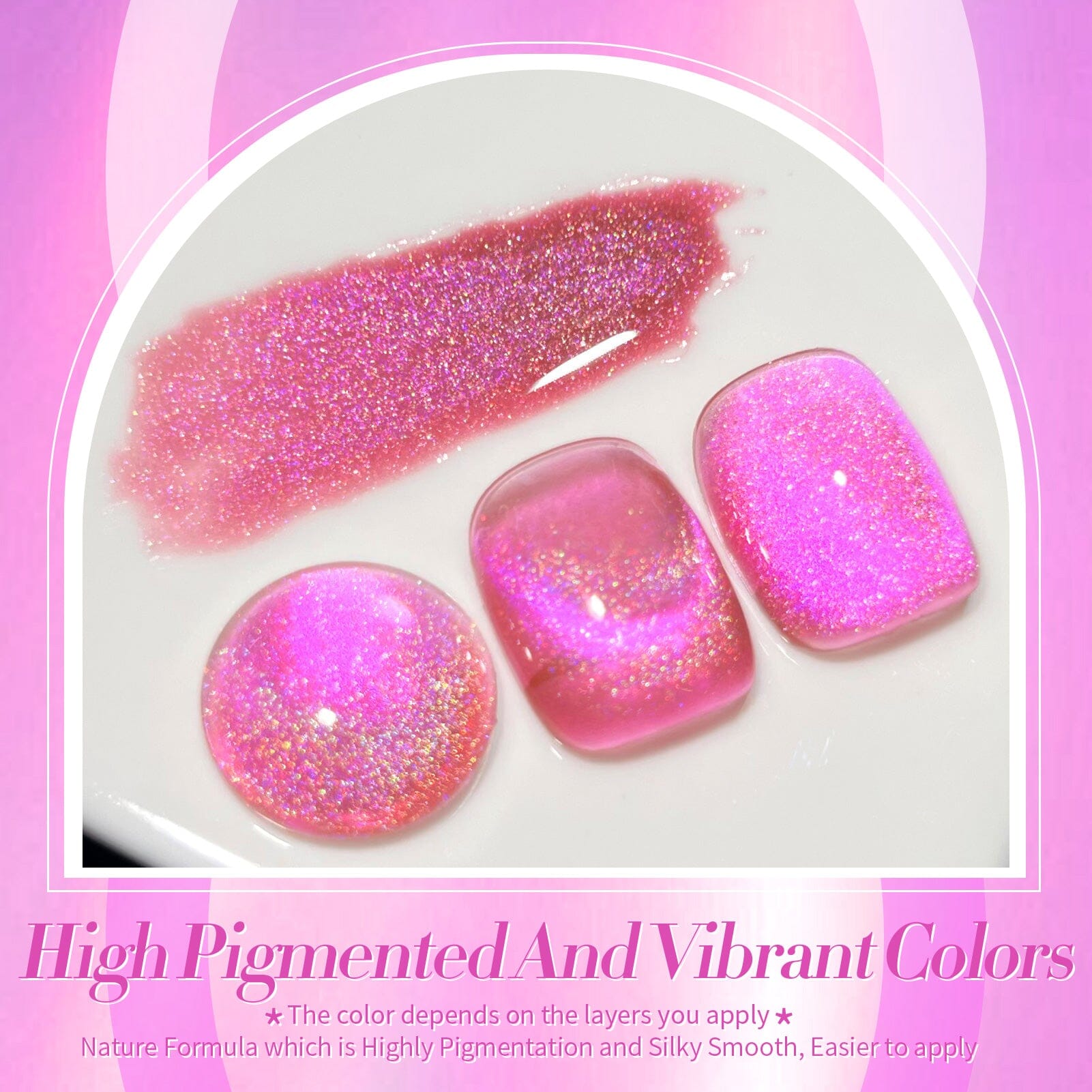 Fuchsia Iridescent Glass Cat Magnetic Gel 15ml Gel Nail Polish BORN PRETTY 