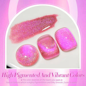 Fuchsia Iridescent Glass Cat Magnetic Gel 15ml Gel Nail Polish BORN PRETTY 