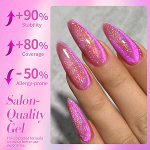 Fuchsia Iridescent Glass Cat Magnetic Gel 15ml Gel Nail Polish BORN PRETTY 