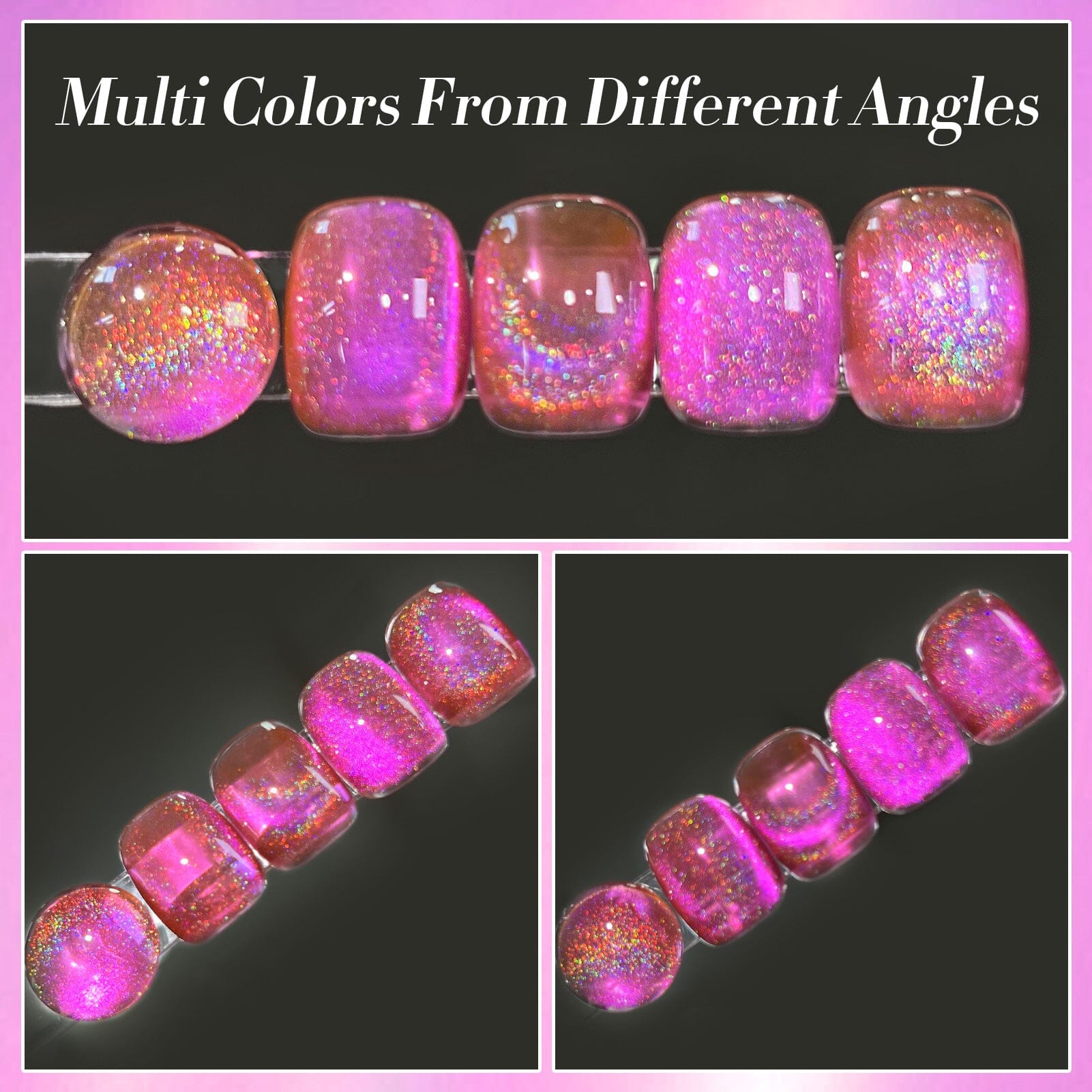Fuchsia Iridescent Glass Cat Magnetic Gel 15ml Gel Nail Polish BORN PRETTY 